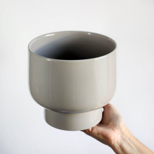 Macetero cerámica copa gris
