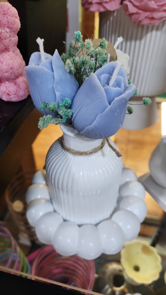 Arreglo vela flores