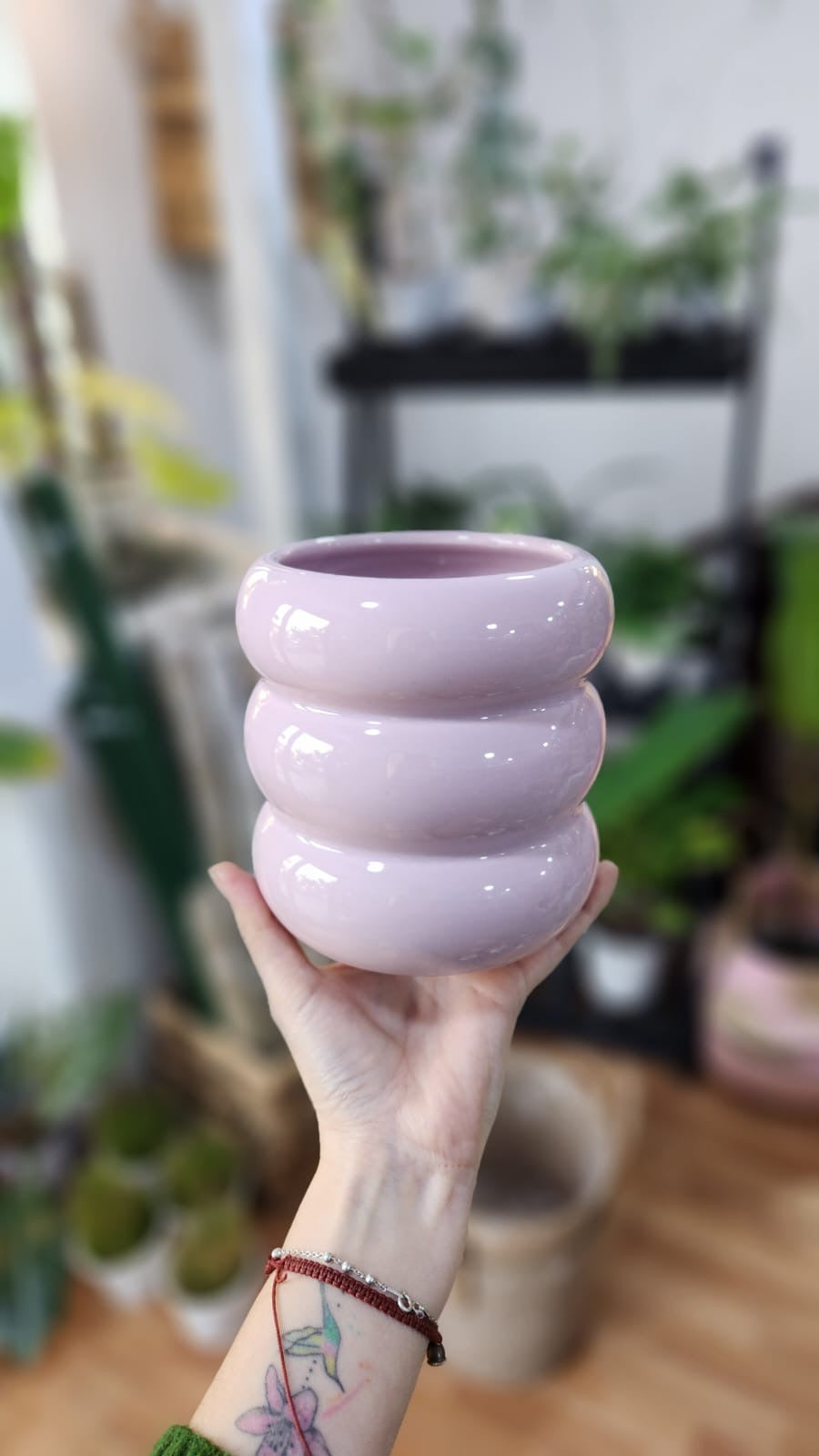 Macetero cerámica, modelo rollos