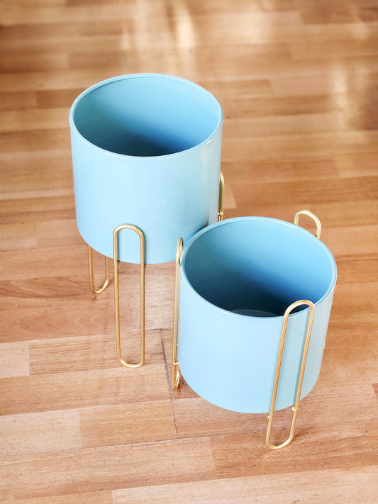 Portamaceta colores pedestal con pedestal dorado