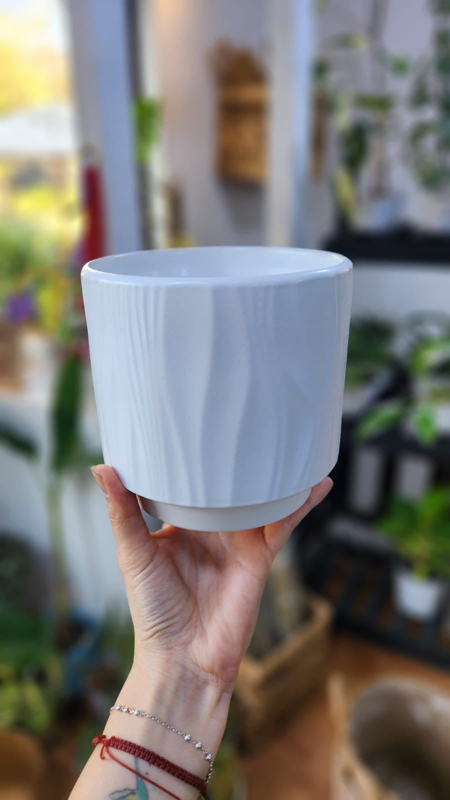 Maceta ondas cerámica